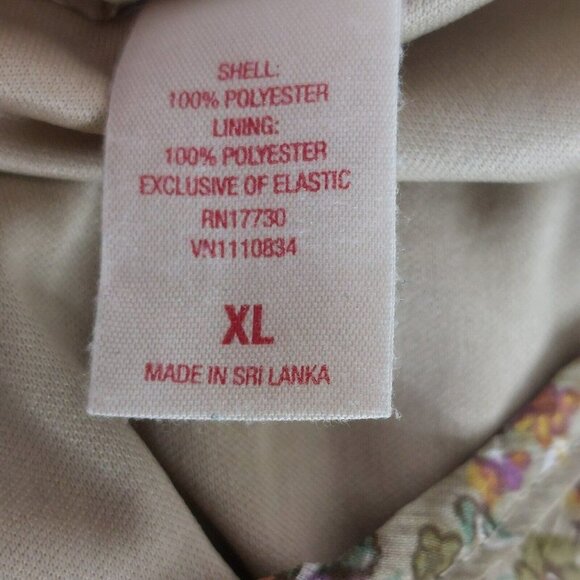 Mossimo Supply Co Womens XL Floral Dress Lined Olive Lavender Yellow Ruffle Top - Picture 13 of 14